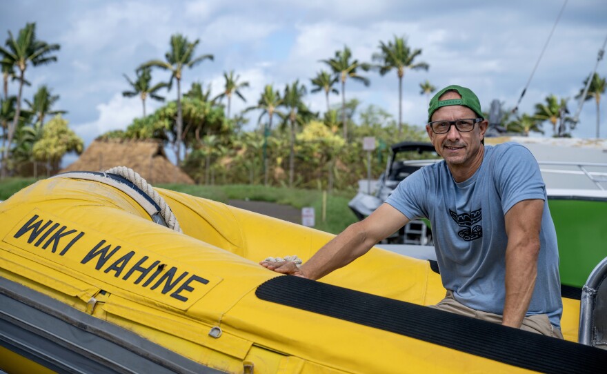 Lee James, owner of Ultimate Whale Watch, is only operating two boats now and doing less than half the business he typically did before the fires. He's also employing far fewer people.