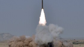 A handout photo from Pakistan's Inter Services Public Relations shows a Ghaznavi ballistic missile being tested on May 8, 2010. Pakistani officials say they hope to double the size of their nuclear arsenal.