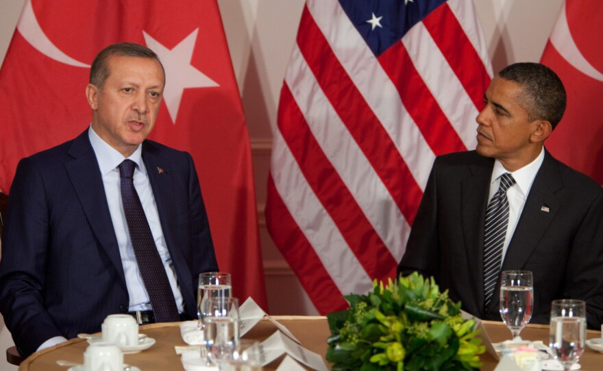 President Obama meets with Turkish Prime Minister Recep Tayyip Erdogan on Tuesday in New York City. Turkey has agreed to a U.S. radar installation as part of a NATO missile defense system.