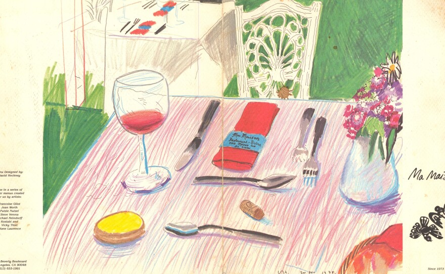 Ma Maison menu cover by David Hockney.