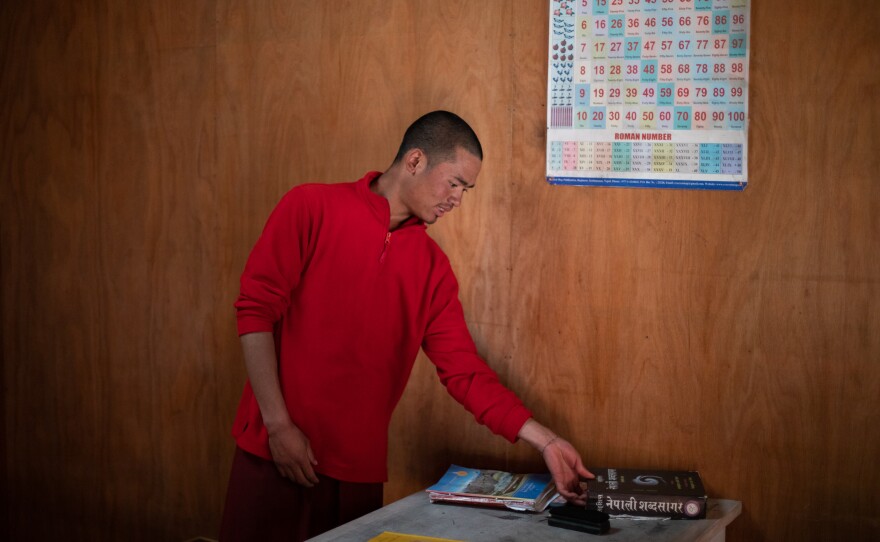 18-year-old Migma Thamang is nearly ready to graduate from the school. He says he hopes to pursue further religious education and someday become a lama – a Buddhist religious leader.