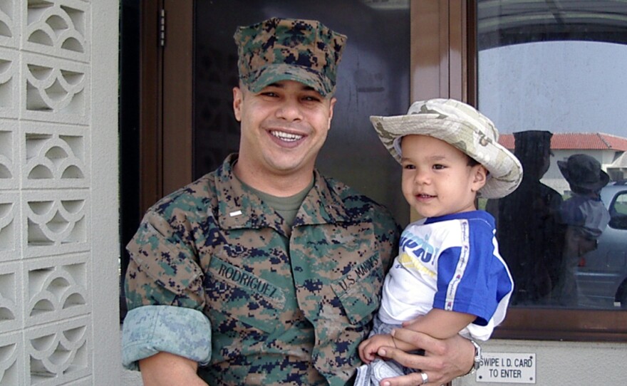 Ernesto Rodriguez and his son, Sebastian, when Sebastian was 2 years old.