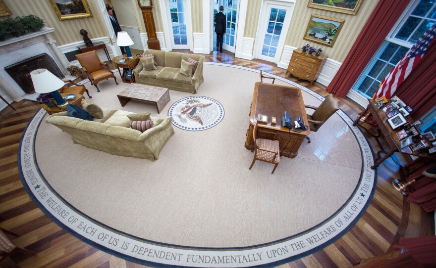 Obama leaves the Oval Office for the last time as president on Jan. 20, 2017.