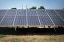 Solar panels absorb the sun's rays.