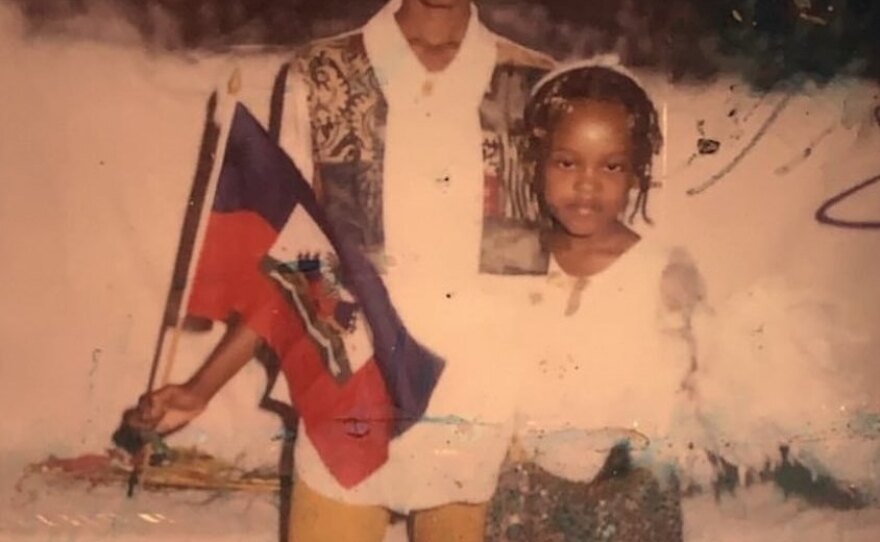 Raia Garvin and her mom at the West Indian Day Parade on Eastern Parkway in Brooklyn, 1993.