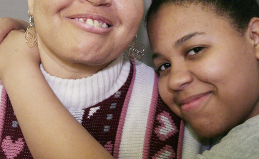 Bonnie Brown with her daughter, Myra, 15. Despite Bonnie's disability, Myra says her mom is everything she needs from a parent.