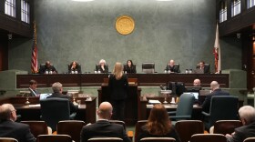 The California Supreme Court during a court session at the Ronald Reagan State Office Building in Los Angeles on April 3, 2024.