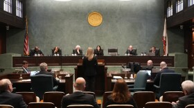 The California Supreme Court during a court session at the&nbsp;Ronald Reagan State Office Building in Los Angeles on April 3, 2024.