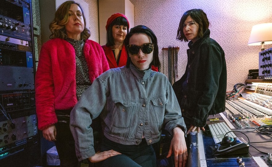 Sleater-Kinney and St. Vincent in the studio.