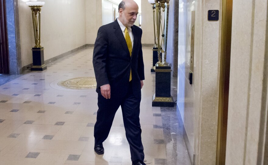 Ben Bernanke leaves his office in Washington, D.C., Friday on his last day as chairman of the Federal Reserve Board.