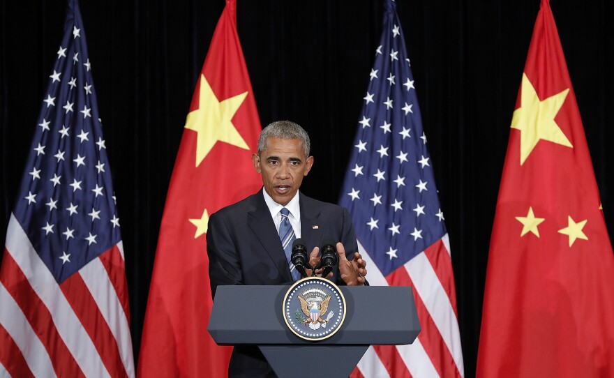 President Barack Obama speaks to media after the G20 closing at JW Marriott Hotel on Monday in Hangzhou, China.