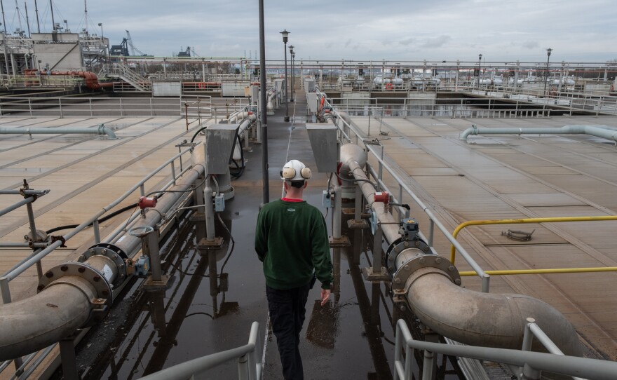 A sewage treatment plant in Norfolk, Va., is one of the sites where workers collect wastewater samples to test for COVID trends in the nearby community.