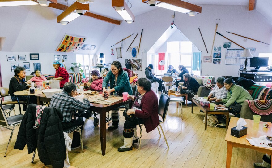 The elders of Iqaluit have lunch at the local senior center. On Thursdays, what they call "country food" is on the menu, things like caribou, seal and ptarmigan.
