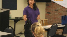 Wendy Hauffen teaches a gun safety course in this undated photo.