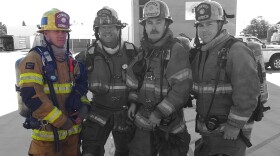 Cory Iverson (left) poses for a photo during a Cal Fire training in April, 2016.