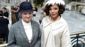 Julia McKenzie (left) as Miss Marple and Joan Collins (right) as Ruth van Rydock.