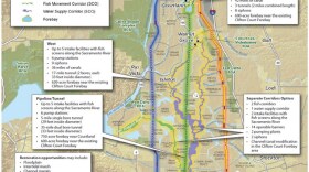 A map of proposed water tunnels.