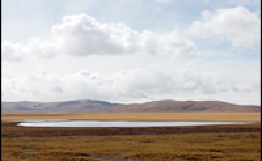 There used to be some 4,000 small lakes such as this one in the Yellow River source area. Now, three-quarters of them are dry.