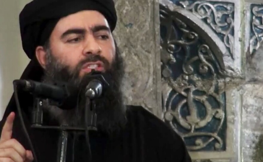 Russian officials say they have not confirmed that a strike on ISIS killed the extremist group's leader, Abu Bakr al-Baghdadi, shown in 2014.