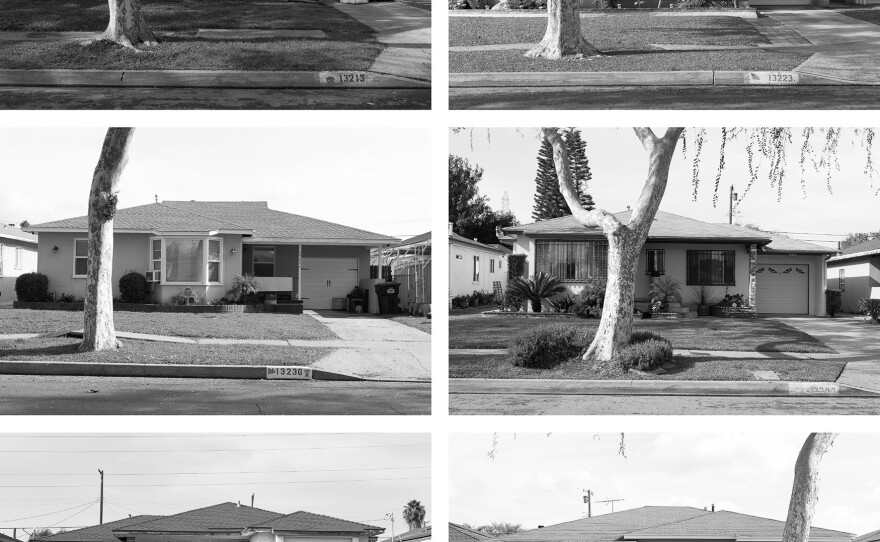 Homes from the Carver Manor section of Willowbrook, Calif. A Black real estate agent named Velma Grant acquired the land for these 250 tract homes and hired Williams to design them for Black veterans returning from World War II. Instead of creating "cookie-cutter" homes, Williams gave each dwelling different features.