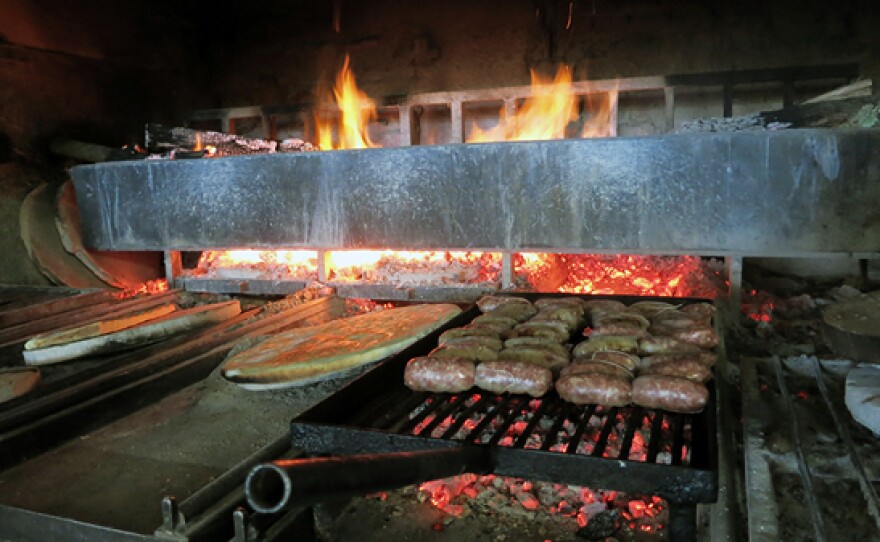 Delicious foods grilled in Italy.