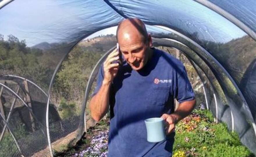Coco Savvy owner John Clemons in his greenhouse.