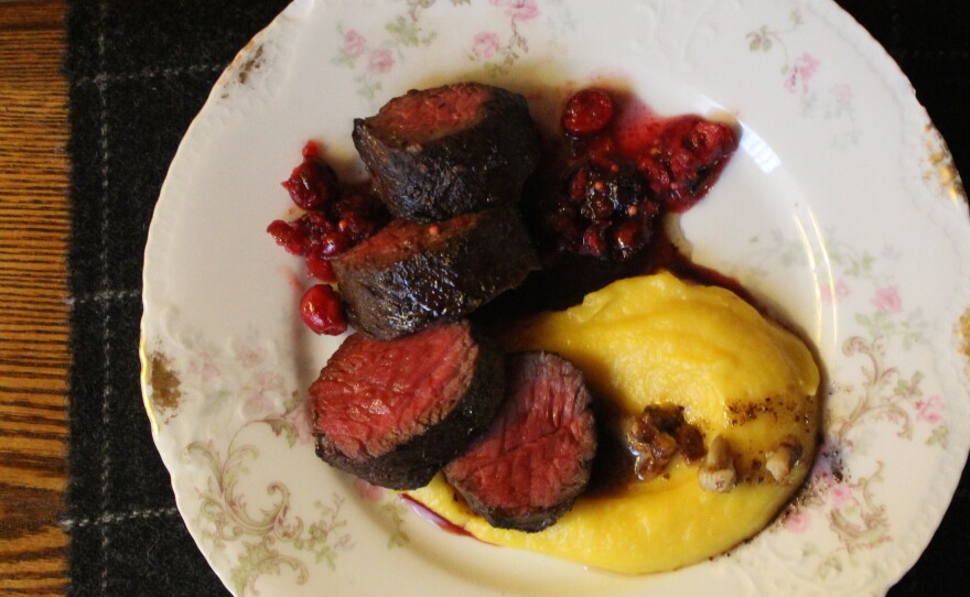 Food writer and chef Amy Thielen's idea of a delicious turkey alternative is venison with mostarda and whipped squash.