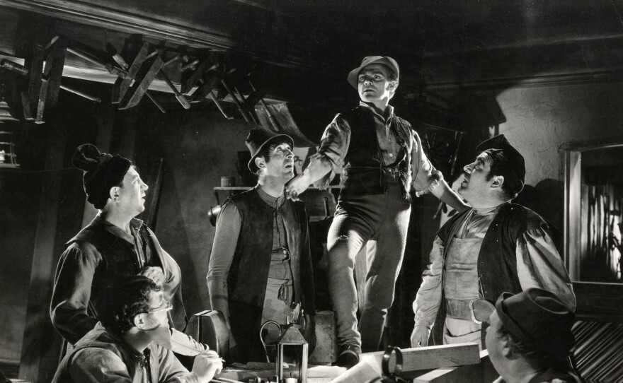 James Cagney (standing, center) plays Bottom in the 1935 Warner Brothers' adaptation of "A Midsummer Night's Dream."