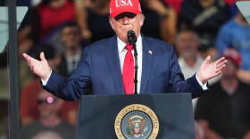 President Donald Trump speaks during a campaign rally at the Gastonia Municipal Airport, Wednesday, Sept. 16, 2026, in Gastonia, N.C.