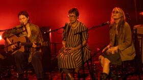 Adrianne Lenker (at left) and her band Big Thief were joined by all-star collaborators including songwriters Iris DeMent (center) and Gillian Welch (right) during a pair of shows at the Ryman Auditorium in Nashville to preview the forthcoming album Horsepower.