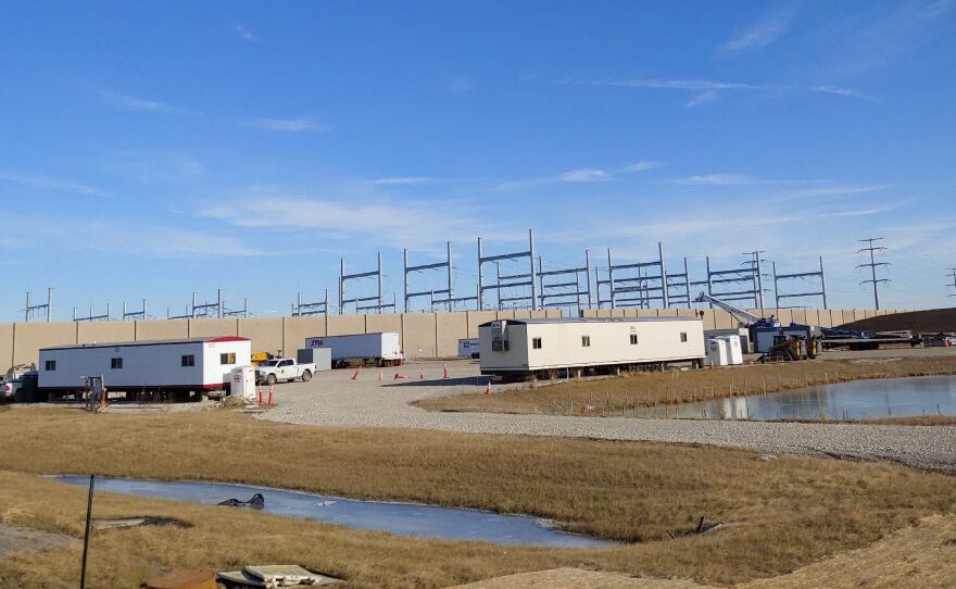 Foxconn's substation under construction in Mount Pleasant, Wis., on Dec. 15, 2019. State officials hope the company will help turn the region into the next Silicon Valley.