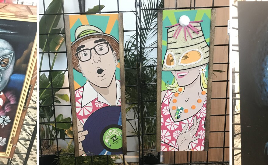 Some of the art that is on display and for sale at the Tiki Art Show through Sunday. July 29, 2021