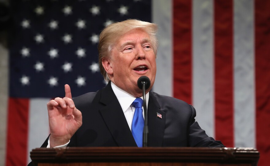 President Trump gives his first State of the Union address to Congress in January 2018.