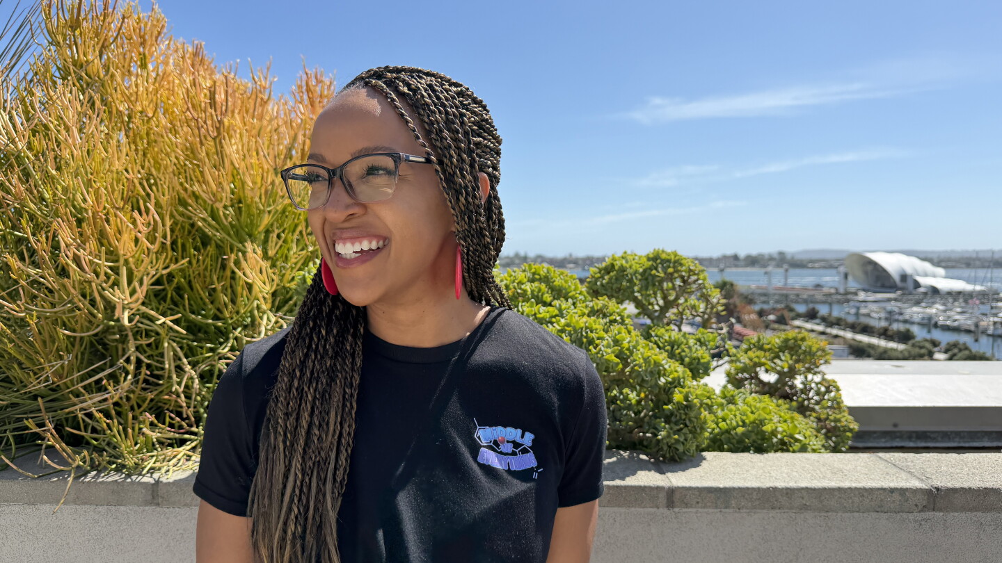 Camille Jones is co-creator of "Middle of Everything" and a former CDC epidemiology expert, pictured at San Diego Comic-Con on July 23, 2026.