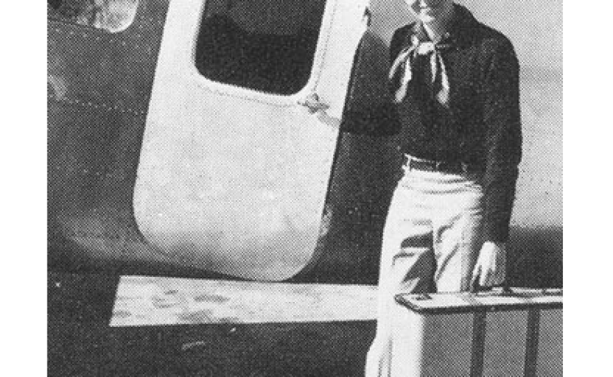 Amelia Earhart with the "Miami Patch"