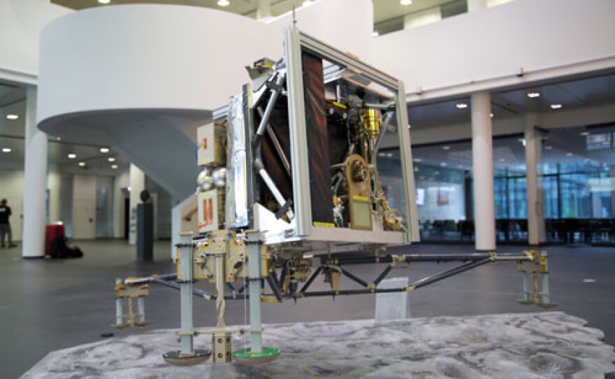 A replica of the Philae Lander; Max Planck Institue of Solar System Research, Gottingen, Germany.