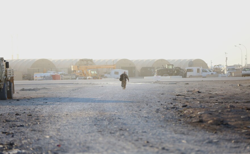 A view of the Ain al-Assad air base in Iraq's Anbar province, northwest of Baghdad.