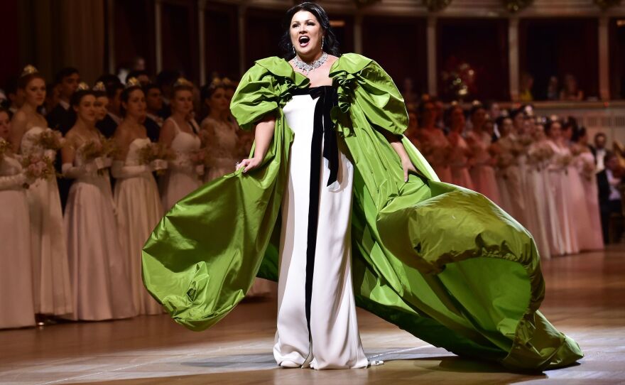 Soprano Anna Netrebko, performing in Vienna, Austria in 2019.