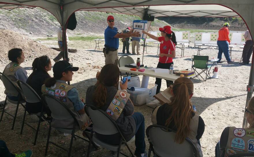 Wendy Hauffen teaches a group of Girl Scouts in this undated photo.