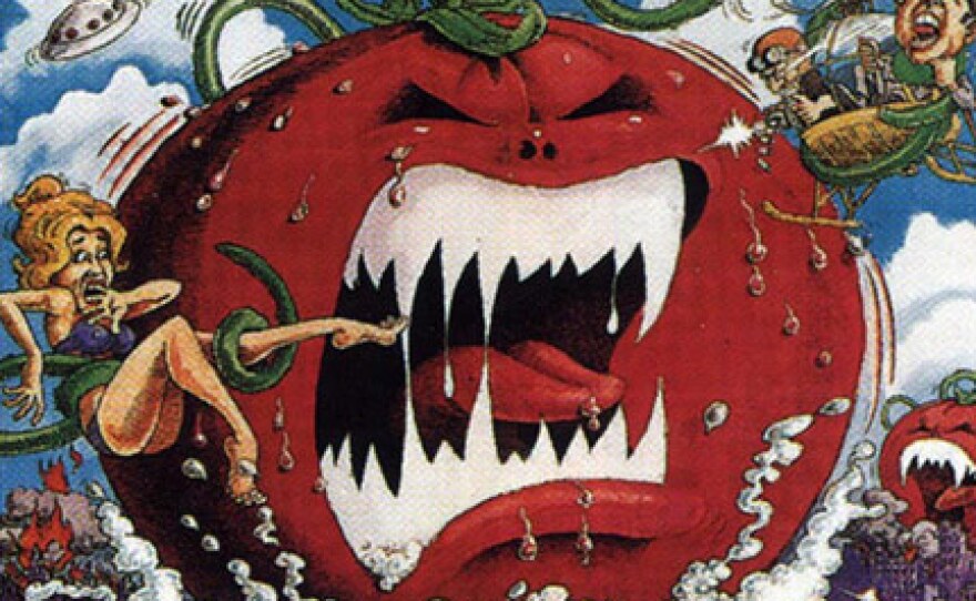 A poster of the cult classic film, "Attack of the Killer Tomatoes."