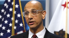 In this Thursday April 9, 2020, file photo, Dr. Mark Ghaly, California Health and Human Services Secretary, discusses the state's response to the coronavirus at a news briefing in Rancho Cordova, Calif. 