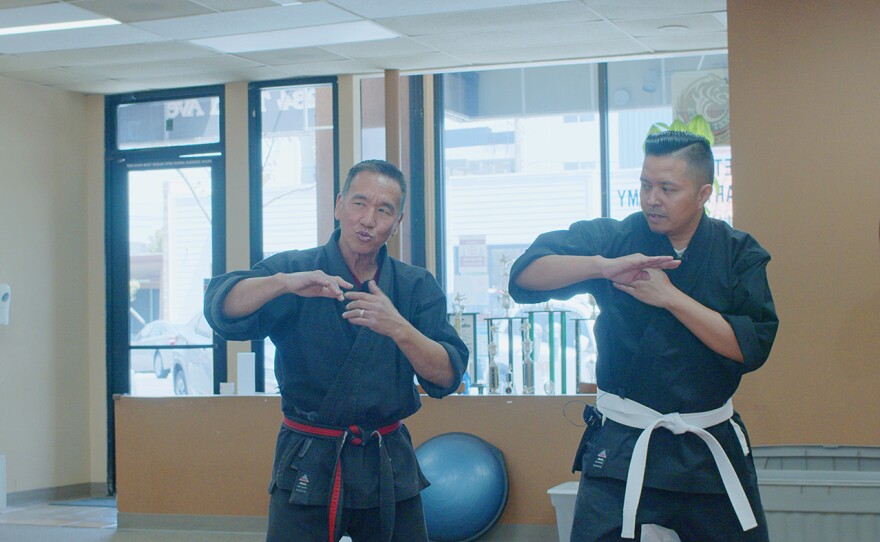 Pete “Sweet Pete” Salas, a martial arts instructor and Jay Jay Maniquis