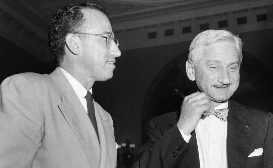 Dr. Albert B. Sabin, right, and  Dr. Jonas Salk in Washington, 1955.