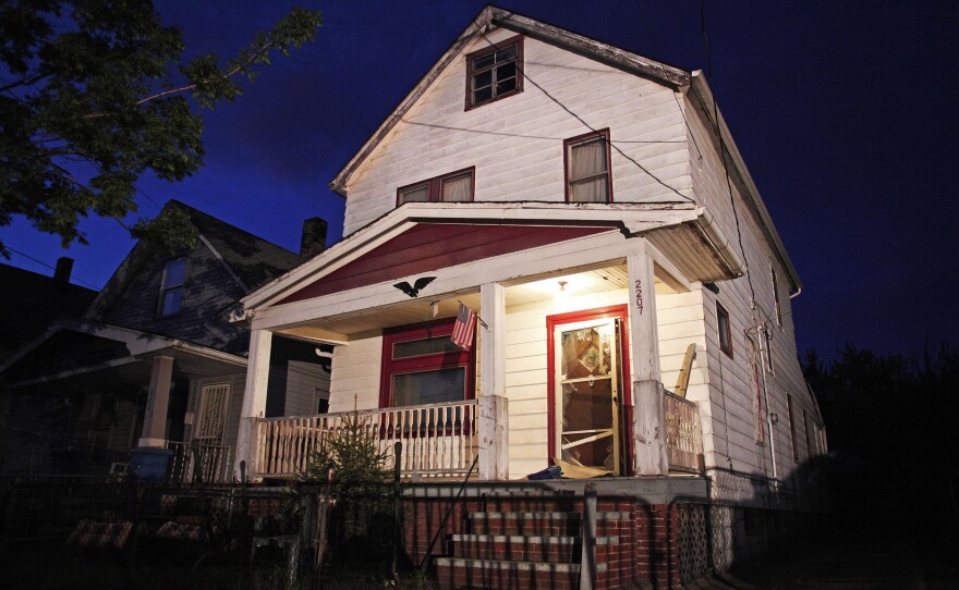 House of horrors: The exterior of the house where Amanda Berry, Gina DeJesus and Michele Knight were held captive.