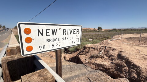 The New River flows from Baja California and travels through Imperial County into the Salton Sea, Sept. 8, 2026.. News reports mention pollution in the river as far back as the 1940s.