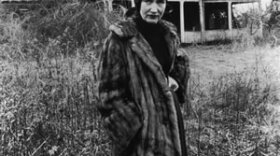 The real "Little Edie" Beale in front of her East Hampton home. 