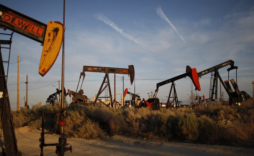 Gas and oil extraction using hydraulic fracturing, or fracking, is at the heart of the recent U.S. oil and gas boom. Here, an oil field on the Monterey Shale formation in McKittrick, Calif.