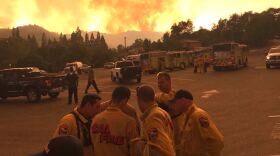 More than 2,200 firefighters are battling the Detwiler fire, burning near Yosemite National Park, July 19, 2017.