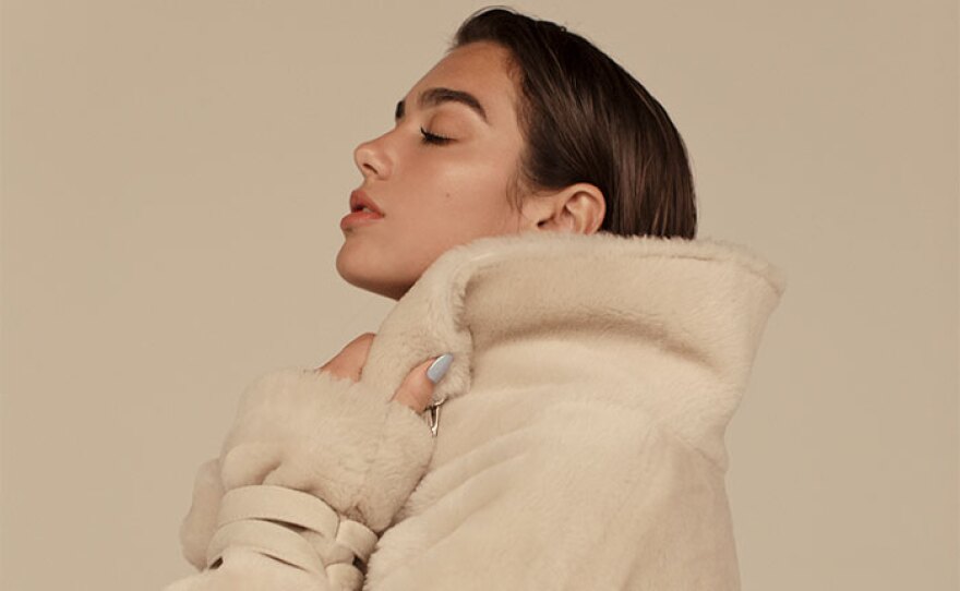 A publicity photo of British pop singer Dua Lipa.