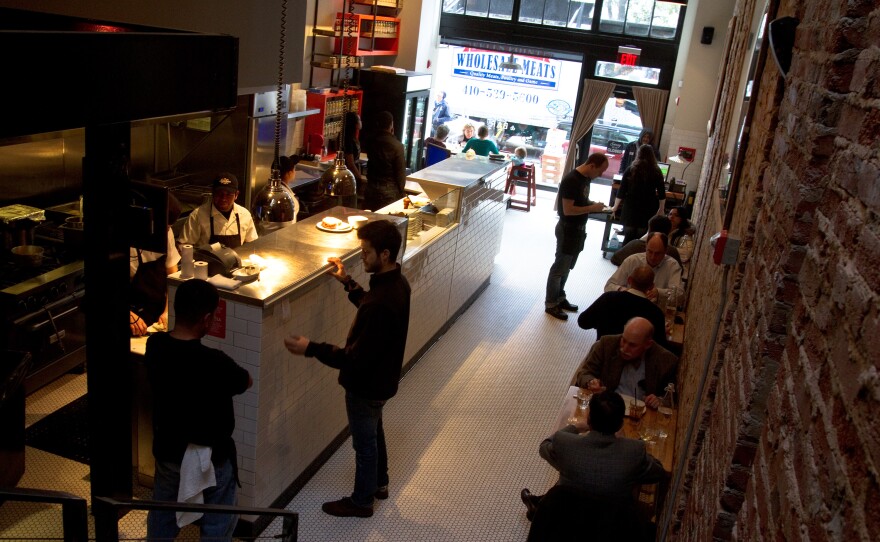 The kitchen and front seating at DGS during lunch.